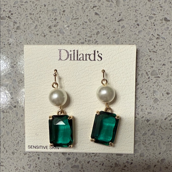 Dillards Jewelry - Dillard's Emerald and Pearl Drop Earrings